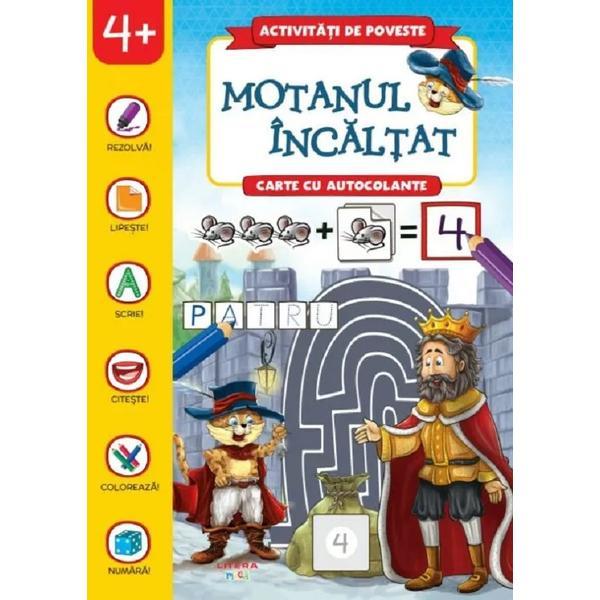 Motanul incaltat. Carte cu autocolante, editura Litera