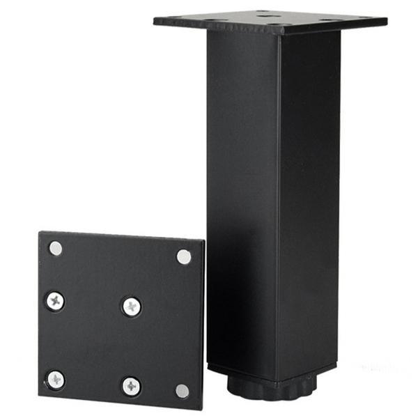 Picior reglabil pentru mobilier, finisaj negru mat, H:150 mm