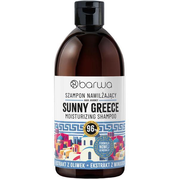 Sampon hidratant SUNNY GREECE cu ulei si extracte de masline si struguri, Barwa Cosmetics, 380 ml