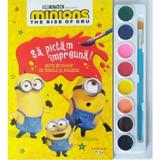 Minions. The rise of Gru. Sa pictam impreuna! Carte de colorat cu pensula si acuarele, editura Litera