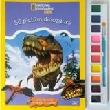 National Geographic Kids. Sa pictam dinozaurii. Carte de colorat cu pensula si acuarele, editura Litera