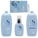 Pachet Densificator - Alfaparf Milano Semi di Lino Density Thickening: Sampon 1000 ml, Balsam 1000 ml, Crema Leave-in 125 ml, Lotiune 6 x 13 ml