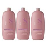 Pachet 3 x Balsam Hidratant fara Clatire pentru Par Uscat - Alfaparf Milano Semi Di Lino Moisture Nutritive Leave-in Conditioner, 1000 ml
