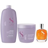 Pachet pentru Netezire - Alfaparf Milano Semi Di Lino Smoothing: Sampon 1000 ml, Masca 500 ml, Ulei 100 ml