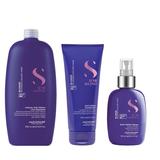 Pachet pentru Neutralizarea Tonurilor de Galben - Alfaparf Milano Semi di Lino Intense Anti-Yellow: Sampon 1000 ml, Balsam 200 ml, Spray 125 ml