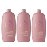 Pachet 3 x Sampon Hidratant pentru Par Uscat - Alfaparf Milano Semi Di Lino Moisture Nutritive Low Shampoo, 1000 ml