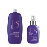 Pachet pentru Neutralizarea Tonurilor de Galben - Alfaparf Milano Semi di Lino Intense Anti-Yellow: Sampon 1000 ml, Spray 125 ml