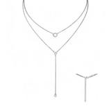 Colier din argint 925 cu dublu lănțișor, model Double Charm, 4,4g