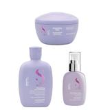 Pachet pentru Netezire - Alfaparf Milano Semi Di Lino Smoothing: Sampon 250 ml, Masca 200 ml, Crema 125 ml