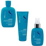 Pachet pentru Par Cret sau Ondulat - Alfaparf Milano Semi di Lino Curls: Sampon 250 ml, Balsam 200 ml, Spray 125 ml