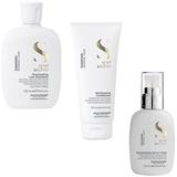 Pachet de Stralucire pentru Par Normal - Alfaparf Milano Semi Di Lino Diamond Illuminating: Sampon 250 ml, Balsam 200 ml, Fluid de Stralucire 125 ml