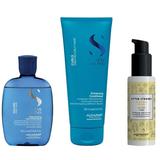 Pachet pentru Volum - Alfaparf Milano Semi Di Lino Volume: Sampon pentru Volum 250 ml, Balsam pentru Par Cret sau Ondulat 200 ml, Crema pentru Volum 150 ml