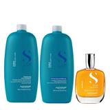 Pachet pentru Par Cret sau Ondulat - Alfaparf Milano Semi di Lino Curls: Sampon 1000 ml, Balsam 1000 ml, Ulei 100 ml