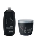 Pachet Detoxifiant - Alfaparf Milano Semi Di Lino Sublime Detoxifying: Sampon 1000 ml, Namol 500 ml