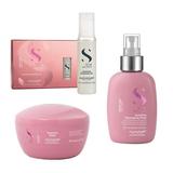 Pachet Hidratant pentru Par Uscat - Alfaparf Milano Semi Di Lino Moisture Nutritive: Masca 200 ml, Ser Tratament 6 fiole x 13 ml, Fluid Tratament 125 ml