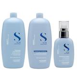 Pachet Densificator - Alfaparf Milano Semi di Lino Density Thickening: Sampon 1000 ml, Balsam 1000 ml, Crema Leave-in 125 ml