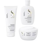 Pachet de Stralucire pentru Par Normal - Alfaparf Milano Semi di Lino Diamond Illuminating: Sampon 250 ml, Balsam 200 ml, Masca 200 ml