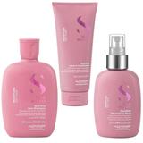 Pachet Hidratant pentru Par Uscat - Alfaparf Milano Semi Di Lino Moisture Nutritive: Sampon 250 ml, Balsam 200 ml, Fluid 125 ml