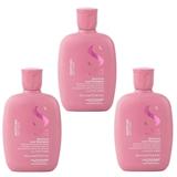 Pachet 3 x Sampon Hidratant pentru Par Uscat - Alfaparf Milano Semi Di Lino Moisture Nutritive Low Shampoo, 250 ml