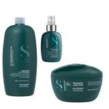 Pachet de Reconstructie pentru Par Fin si Deteriorat - Alfaparf Milano Semi Di Lino Reconstruction Reparative: Sampon A-Z Bond Complex 1000 ml, Masca A-Z Bond Complex 200 ml, Fluid 125 ml 