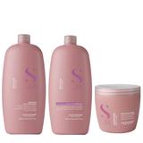 Pachet Hidratant pentru Par Uscat - Alfaparf Milano Semi Di Lino Moisture Nutritive: Sampon 1000 ml, Balsam 1000 ml, Masca 500 ml
