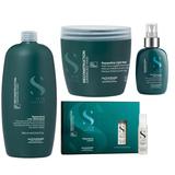 Pachet Reconstructie Par Fin Deteriorat - Alfaparf Milano Semi Di Lino Reconstruction Reparative: Sampon A - Z Bond 1000 ml, Masca A - Z Bond 500 ml, Lotiune A - Z Bond 6 x 13 ml, Fluid 125 ml