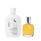 Pachet de Stralucire pentru Par Normal - Alfaparf Milano Semi Di Lino Diamond Illuminating: Sampon 250 ml, Ser 50  ml