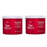 Pachet 2 x Masca de Reparare Intensiva cu AHA & Omega 9 pentru Par Deteriorat - Wella Professionals Ultimate Repair Mask, 500 ml