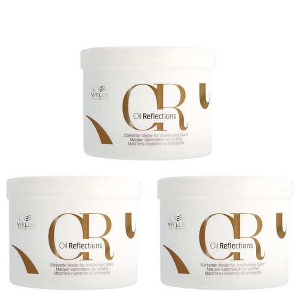 Pachet 3 x Masca pentru Par Neted si Stralucitor - Wella Professionals Oil Reflections, 500 ml