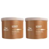 Pachet 2 x Masca Hidratanta pentru Par Uscat si Lipsit de Stralucire cu Squalan & Omega 9 - Wella Professionals Ultimate Smooth cu Efect Anti-electrizare, 500  ml