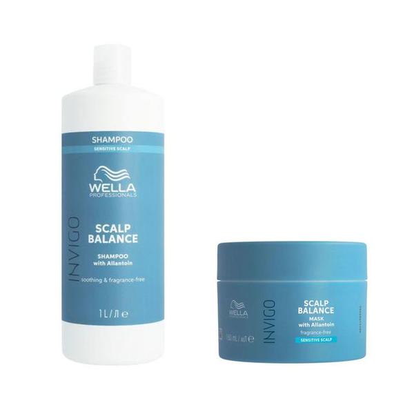 Pachet pentru Scalp Sensibil - Wella Professionals Invigo Scalp Balance Sensitive Scalp: Sampon 1000 ml, Masca 150 ml
