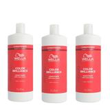 Pachet 3 x Balsam pentru Par Vopsit cu Fir Gros - Wella Professionals Invigo Color Brilliance Coarse, 1000 ml