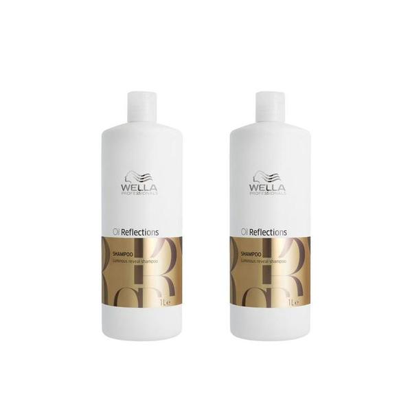 Pachet 2 x Sampon pentru Par Neted si Stralucitor - Wella Professionals Oil Reflections Luminous Reveal, 1000 ml