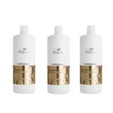 Pachet 3 x Sampon pentru Par Neted si Stralucitor - Wella Professionals Oil Reflections Luminous Reveal, 1000 ml