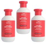 Pachet 3 x Sampon pentru Par Vopsit cu Fir Gros - Wella Professionals Invigo Color Brilliance Coarse, 300 ml