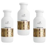 Pachet 3 x Sampon pentru Par Neted si Stralucitor - Wella Professionals Oil Reflections Luminous Reveal, 250 ml