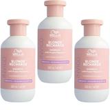 Pachet 3 x Sampon cu Pigment Violet pentru Neutralizarea Tonurilor de Galben - Wella Professionals Invigo Blonde Recharge, 300 ml