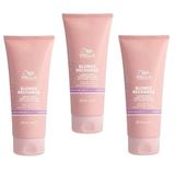 Pachet 3 x Balsam cu Pigment Violet pentru Neutralizarea Tonurilor de Galben - Wella Professionals Invigo Blonde Recharge, 200 ml
