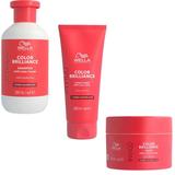 Pachet pentru Par Vopsit cu Fir Gros - Wella Professionals Invigo Color Brilliance Coarse: Sampon 300 ml, Balsam 200 ml, Masca 150 ml