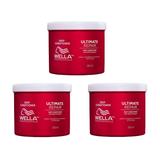 Pachet 3 x Balsam de Reparare cu AHA & Omega 9 Pentru Par Deteriorat Pasul 2 - Wella Professionals Ultimate Repair Deep Conditioner, 500 ml