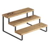 Raft York pentru condimente, cu 3 etaje din lemn de acacia, 27x23x13 cm
