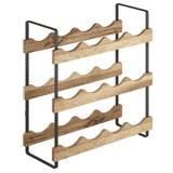 Suport, stativ pentru 12 sticle de vin, York, din lemn de acacia, 39x15x36 cm