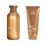 Pachet Hidratant pentru Par Uscat si Lipsit de Stralucire cu Squalan & Omega 9 - Wella Professionals Ultimate Smooth cu Efect Anti-electrizare: Sampon 250 ml, Balsam 200 ml