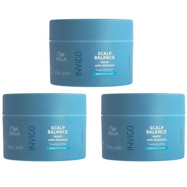 Pachet 3 x Masca pentru Scalp Sensibil - Wella Professionals Invigo Scalp Balance Sensitive Scalp Mask, 150 ml