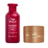 Pachet pentru Par Deteriorat, Uscat si Lipsit de Stralucire - Wella Professionals Ultimate Smooth & Repair: Sampon Reparator 250 ml, Masca Hidratanta 150 ml