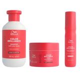 Pachet pentru Par Vopsit cu Fir Gros - Wella Professionals Invigo Color Brilliance Coarse: Sampon 300 ml, Masca 150 ml, Spray Miracle BB 150 ml