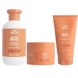 Pachet Intens Nutritiv pentru Par Uscat si Deteriorat - Wella Professionals Invigo Nutri-Enrich: Sampon 300 ml, Masca 150 ml, Crema 150 ml
