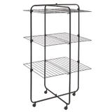 Uscator de rufe vertical, Dijon Onyx, cu 3 etaje, negru mat, 33 m