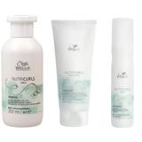 Pachet pentru Par Cret si Ondulat - Wella Professionals Nutricurls: Sampon 250 ml, Balsam 200 ml, Spray 150 ml