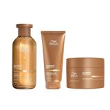 Pachet Hidratant pentru Par Uscat si Lipsit de Stralucire cu Squalan & Omega 9 - Wella Professionals Ultimate Smooth cu Efect Anti-electrizare: Sampon 250 ml, Balsam 200 ml, Masca 150 ml